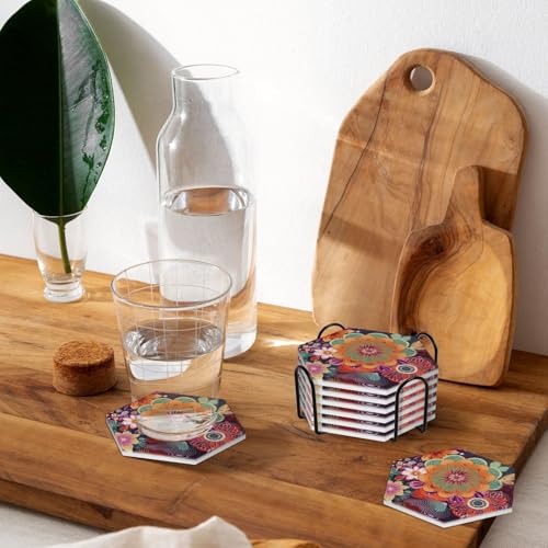 Dessous de verre absorbants céramique contre les taches d'eau et rayures sur table