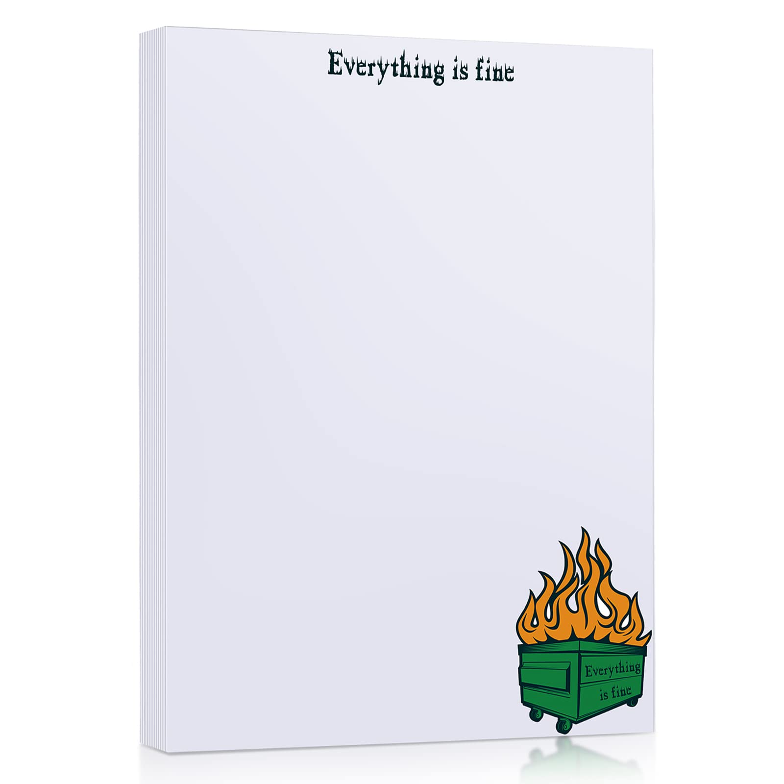 Fuutreo 150 Sheets Everything Is Fine Paper Pad - 5.9 x 7.8 Inch, Funny Tearable Notepad Paper Employee Thank You Gift Fire Memo Pad to Do List Notepad Office Supplies for Teacher Coworker Volunteer