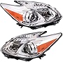Evan-Fischer Headlight Set of 2 Compatible with 2012-2015 Toyota Prius Clear Lens Halogen
