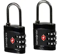 CONJUNTO CADEADO SAMSONITE TSA 3 DIGITOS PRETO