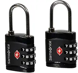 CONJUNTO CADEADO SAMSONITE TSA 3 DIGITOS PRETO