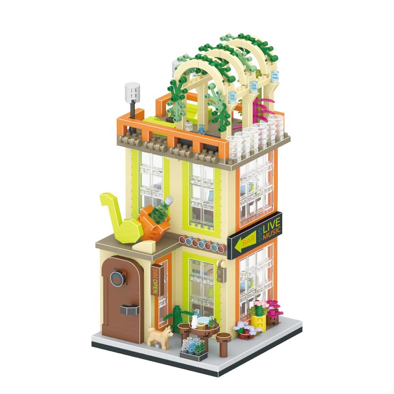 XIU Building Kits Toys, (1050pcs) House Mini Building Block Sets for Adults, Small Shop House Playsets,Creative Gift for Kids and Adults