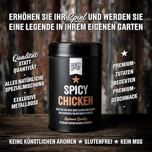Spicy Chicken Hähnchengewürz Handgemacht Premium-Qualität Hähnchen BBQ Rub Gewürzmischung Grillgewürze für Chicken Wings Hühnchen Geflügel als Brathähnchen Gewürz Magic Dust Rub Gewürzpulver 175g