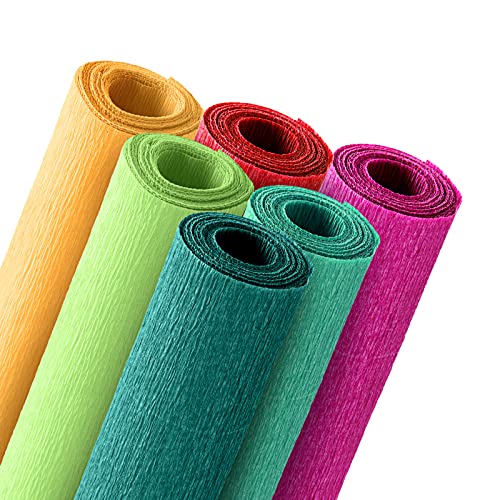 12 Rolls Crepe Paper Rolls 12 Colors Wide Crepe Paper Streamer 10 Inch X 8 Feet Assorted Streamers With Floral Stem Wire And Green Floral Tapes For Birthday Party Ornament (9.8 Inch, Elegant Colors) #TOP4