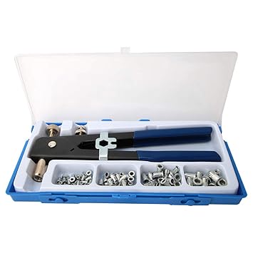 Rivet Gun, Rivet Nut Gun, 86Pcs Non-Slip Manual Steel Sliding Door Handles for Machinery Railway Equipment Construction