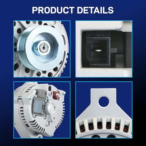 Image of New Alternator Compatible with Ford 1994-2000 Mustang, 1994-1997 Thunderbird, Mercury 1994-1997 Cougar, 130A 12V CW, 3.8L, F4PU10346BA F4PZ10346B 7771-6G2