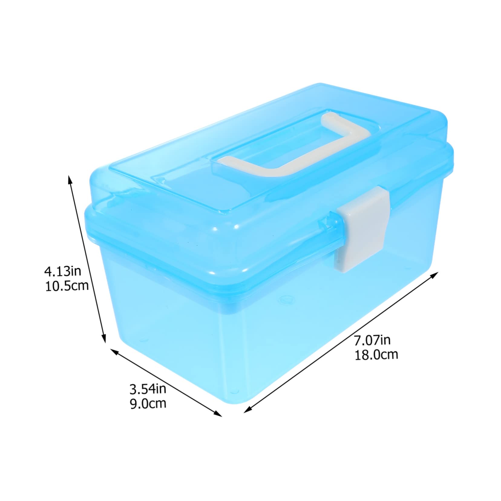 Boîte de Rangement Transparente en Plastique, Lot de 2, Bleu