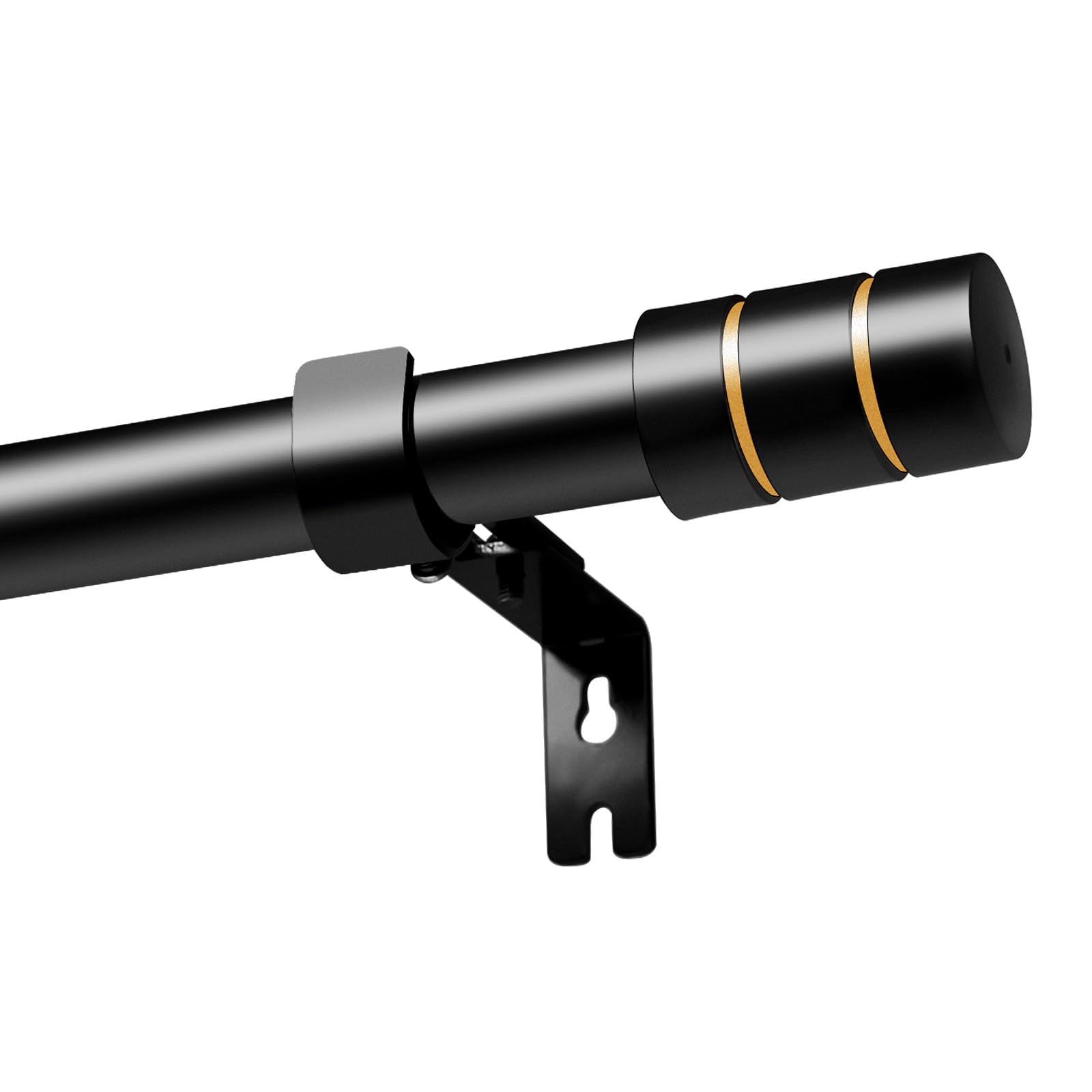 VIOREMOS Barra de cortina de acero inoxidable negro, extensible, 67-300 cm (25 mm de diámetro), adecuada para salón, dormitorio y baño
