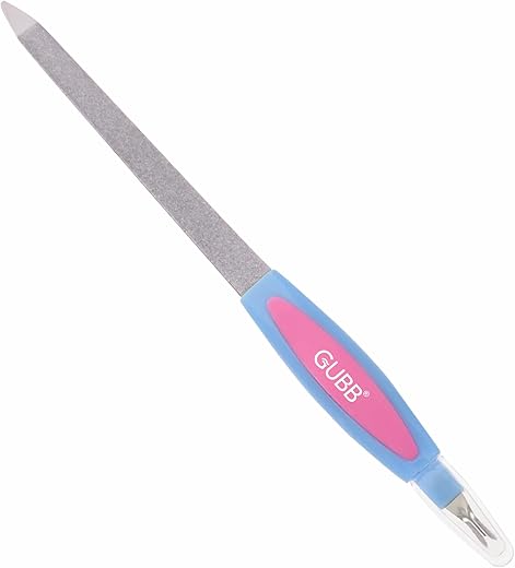 GUBB 2 In 1 Nail Filer With Cuticle Remover, Manicure Tool – Designed to Achieve Strong, Elegant and Healthy Nails, Durable Stainless Steel