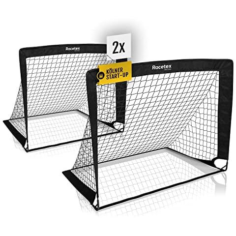 Racetex 2er Fußballtor Kinder Set - Fußball Tore inkl. nützlicher Tasche zum Transportieren - Version mit verstärkten Glasfaserstangen - Fussballtore für den Garten oder Park Cover