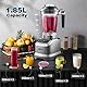 AMZCHEF 2 IN1 Mixer Hochleistungsmixer mit 1850-ml- und 600-ml-Behälter für Zwei Mixmodi | Standmixer 1800 Watt mit stößel und 6 Profi Klingen 22000 Umdrehungen - Grau