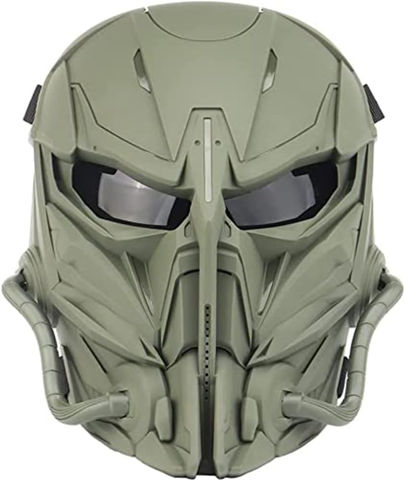 with PC Lens Anti-Impact Dual Mode Wearing Design Adjustable Shoulder Strap Airsoft Mask Skull Full Face Tactical Mask (Color : T)