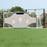 Katop Ayuda de entrenamiento para portería de fútbol, 7,3 x 2,4 m, más de cuatro zonas muertas, con 7 zonas de puntuación naranja resaltadas, equipo de entrenamiento portátil con bolsa de transporte y