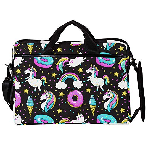 Bolso bandolera para portátil de 14 pulgadas con diseño divertido de dona para diario