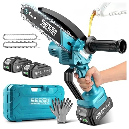 SEESII 6 Inch Mini Electric Chainsaw Cordless Battery Powered
