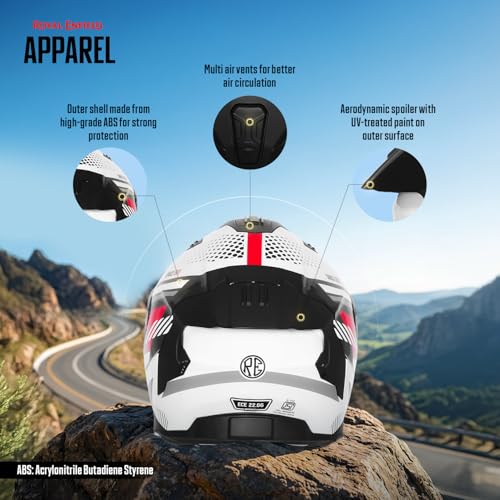 Image of Royal Enfield Velocity Full face Helmet| ISI & ECE 22.06 Certified | ABS Shell & EPS Liner | Pinlock Ready Anti-Scratch Visor | Sun Visor | Rear Spoiler | Polygiene Washable Liner | Multi Air Vents