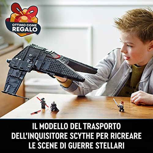 Star Wars Trasporto dell'Inquisitore Scythe, Set dalla Miniserie TV Obi-Wan Kenobi con Astronave Giocattolo e 4 Minifigure tra cui il Grande Inquisitore, Idee regalo di Compleanno 75336 - Lego - Immagine 2