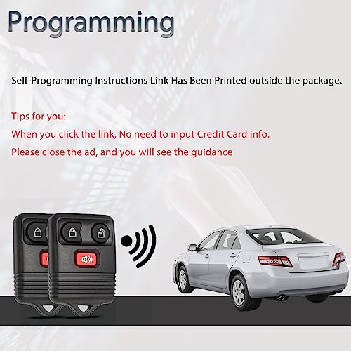 image for SUPALAND Key Fob Keyless Entry Fits for Ford F150 F250 F350 Explorer E