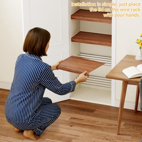 Giklux 6 PCS Wire Rack Covers for Pantry Wood Grain, 24'' W * 12'' D (Ready to Use) Faux Wood Shelf Covers for Wire Shelving, Rustic Closet Shelves Covering Toppers - Bathroom, Kitchen, Garage (Brown) by Giklux - Image 6