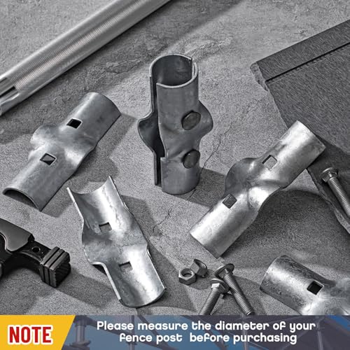 MorningRo 6 Pack 1-5/8" Line Rail Clamp for Chain Link Fence, Chain Link Fence Parts, 3 Way Cross Pipe Clamps Cross Grid Pipe Connector Clamps with Bolt Parts by MorningRo - Image 4