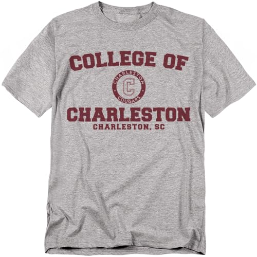 College of Charleston Official Circle Logo Unisex Adult T-Shirt Athletic Heather Large