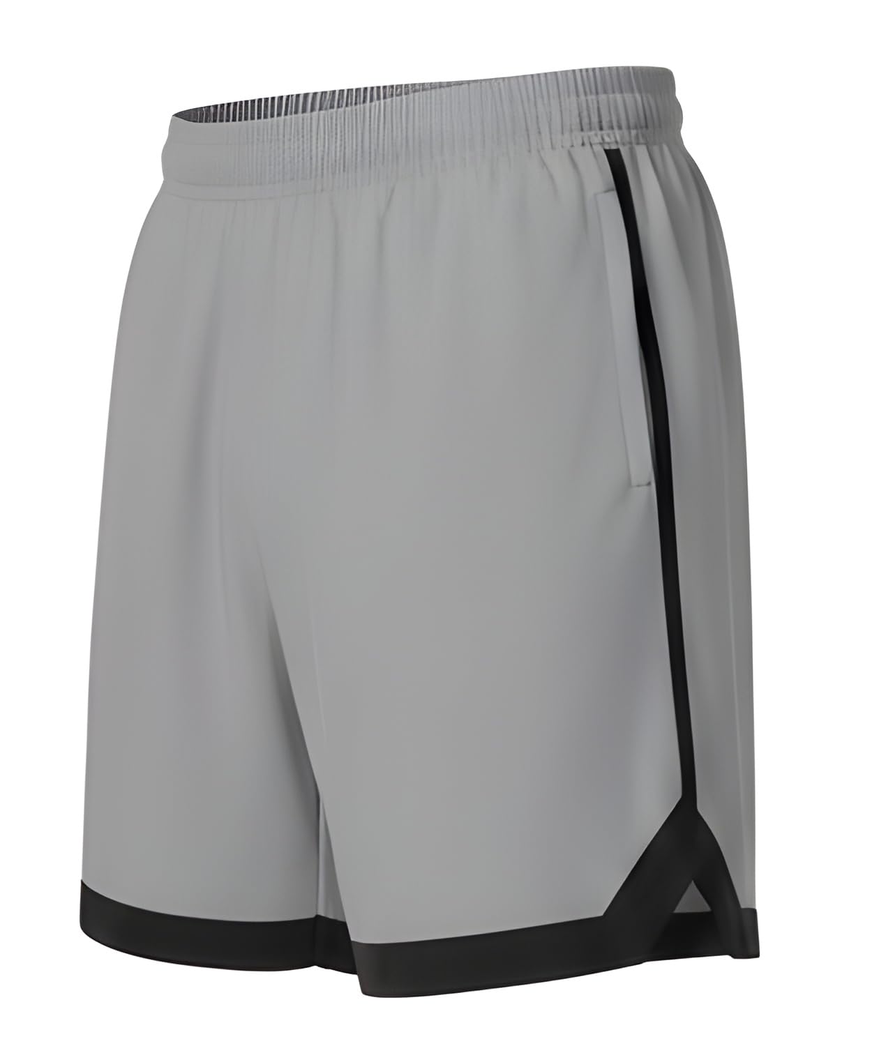 sector z Women's Running Shorts, Black with Grey Trim, Athletic Sports Shorts with Elastic Waistband and White Piping Detail-picture-3
