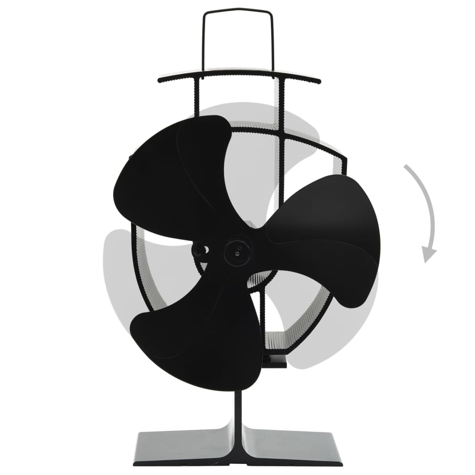 Ventilador para estufa de alimentación por calor 3 cuchillas negro-ventiladores para estufas de leña, ventiladores para hornos, ventiladores para chimeneas no eléctricas, quemadores/estufas