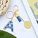 Navy Sugar Sports letter A keychain accessories with badminton racket pendant - bag charm and gift fashion accessory, suitable for sports enthusiasts
