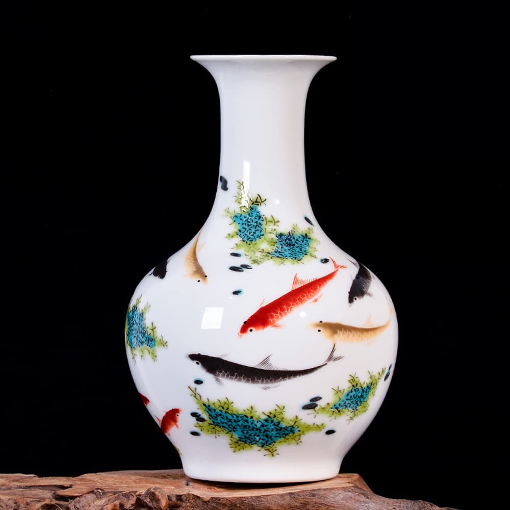 asdchZen Chinoiserie, Powdery, Ceramic Vase, Flower Arrangement, Dried Flower, Chinese Home, Living Room, Tv Cabinet, Decorative Ornaments,A