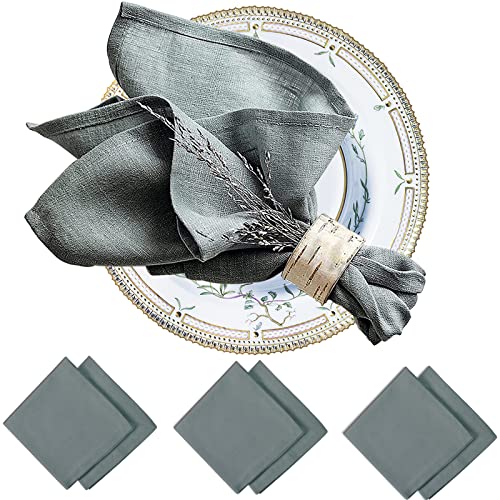 6 Stück Serviettentücher (50,8 x 50,8 cm) Servietten, waschbar, diese Stoffserviette ist geeignet für verschiedene Versammlungen und Festivals (dunkelgrau) Cover