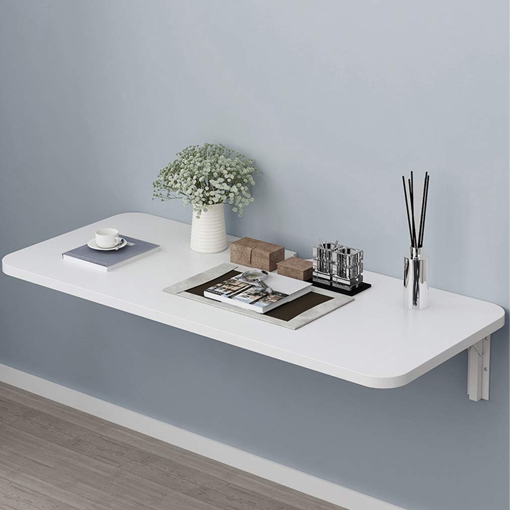 Bureau mural compact gain de place avec passe-fil pour travailler dans une petite chambre