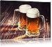 Produktbild Zwei Maßkrüge Bier , Format: 80x60 auf Leinwand, XXL riesige Bilder fertig gerahmt mit Keilrahmen, Kunstdruck auf Wandbild mit Rahmen, günstiger als Gemälde oder Ölbild, kein Poster oder Plakat