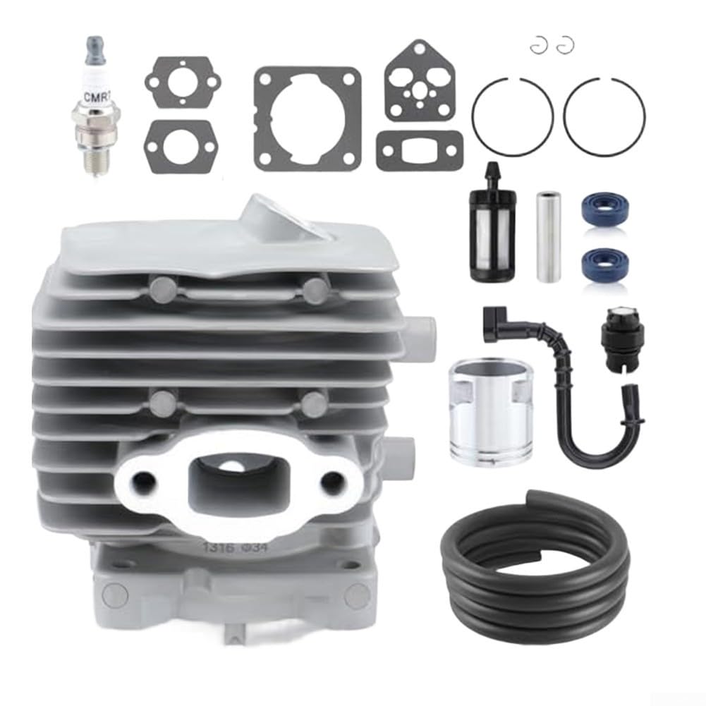 Minhe Conjunto de cilindro de repuesto 4241 1203 34 mm kit de metal compatible con BG56 BR200 SR200 restauración de soplador de hojas