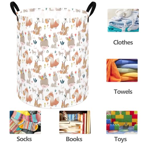 Image of 19.7 inch Round Kids Laundry Basket Gift Basket Storage Laundry Hamper Laundry Basket Baby Toys Nursery Bin with Handles,Storage Basket for Kids Room Bedroom Decor