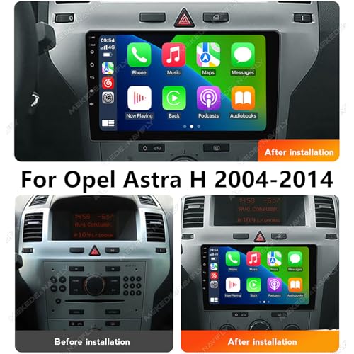Pantalla navegación GPS coche Android 14 Opel Astra H 2004-2014 multimedia 9" 3