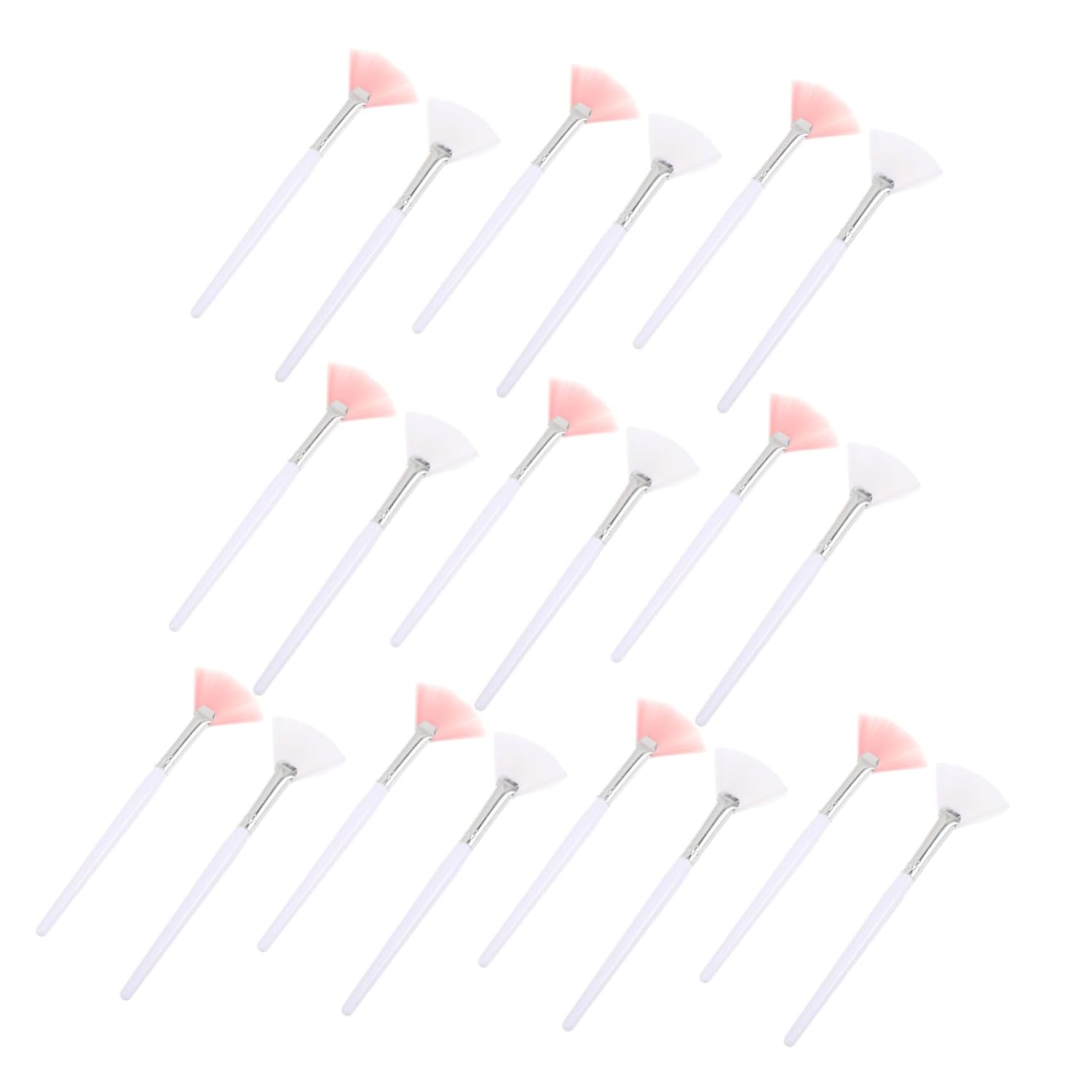 SOLUSTRE Facial Fan Makeup Brush Compact and Portable with Plastic Handle 20pcs Soft Nylon Bristles Fan-shaped Applicator Tool for Beauty and Makeup Application for Sensitive Skin