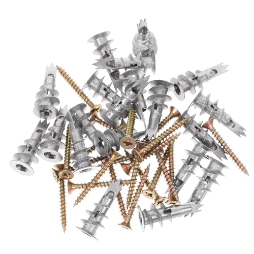 GETAJGHSD 20sets Tasselli Vite Per Cartongesso e Viti Autoperforanti Kit Di Fissaggio Per Pareti Cave e Porte Cave Adatto Cartongesso e Materiale Resistente in Lega Di Zinco e Ferro