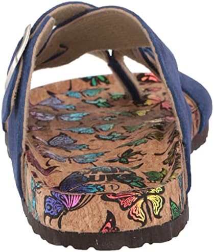 MUK LUKS Women's Shayna Terra Turf Flat Sandals, Navy, 8 | Image 2