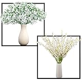 BOMAROLAN Artificial Orchid Silk Faux Flowers Fake Dancing Lady Orchids Stems Flower, Baby's Breath
