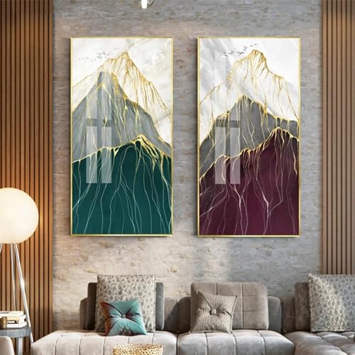 Peinture sur toile plaqué or KEBIA une œuvre abstraite prestigieuse pour salon