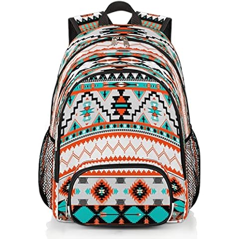 Pardick Aztec Print School Backpacks for Girls Boys Teens Students - Stylish College Schoolbag Book Bag - Water Resistant Travel Backpacks for Women Men Cover