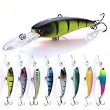 Vzuiwkfmr 10-Piece Minnow Fishing Lures | Deep Diving Bionic Wobbler Hard Baits | Sinking Jerkbaits | for Bass Pike Carp 3.54in/9cm 0.29oz/8.3g 6#