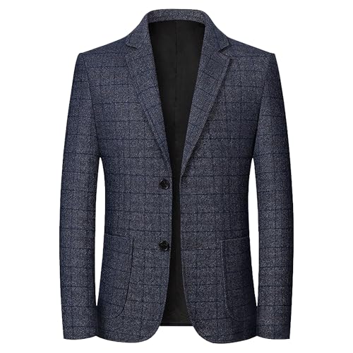 Blazer à carreaux homme manteau de sport décontracté veste coupe ajustée