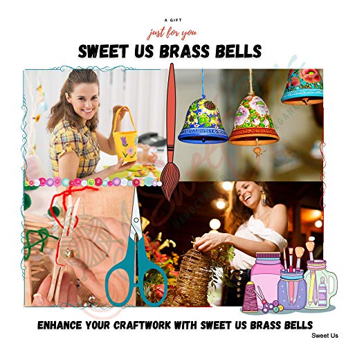 6 Pcs Jingle Bells Musical Rhythm Polar Sleigh Bells, Meditation, Craft Work, Party Favors, Cow Bells, Goat Bells, Wedding Bells, Christmas Décor (Polished Brass, 1.75-Inch High) #TOP6