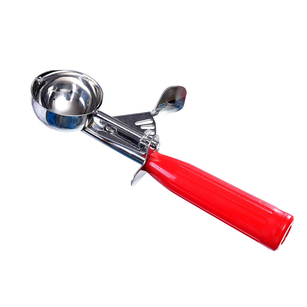 Keksschaufel mit Kunststoffgriff, Eisportionierer mit Auslöser, Größe L (6,2 cm), M (4,9 cm), S (4,9 cm), Größe S (4,9 cm), Polierschaufel aus 18/8 Edelstahl