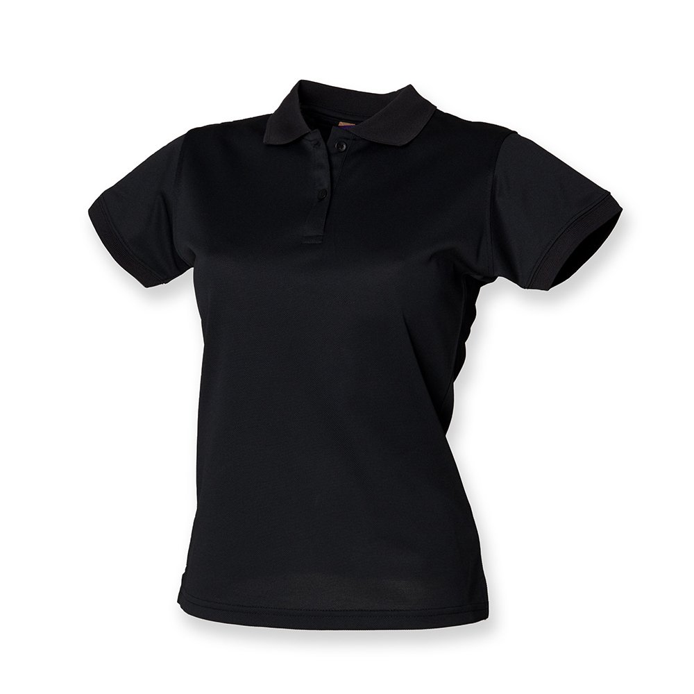 Henbury Ladies Coolplus Polo Shirt - 3XL - Black