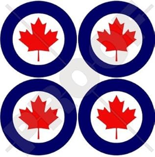 CANADA Canadian Air Force RCAF AIRCOM Aircraft Roundels 2" (50mm) Vinyl Stickers, Decals x4