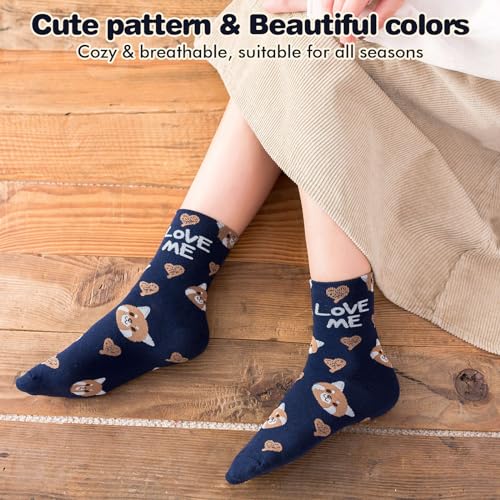 Image of IIG 5 Pairs Womens Novelty Cute Crew Socks Colorful Funny Ankle Socks Gifts for Womens Socks