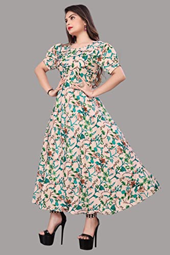 Image of FLARED ALINE MAXI DRESS WITH FLORAL PRINT FOR WOMEN