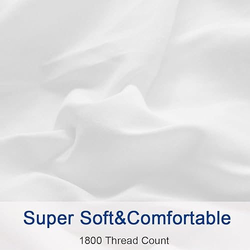 Miniatura 5 de SONORO KATE - Juego de sábanas de microfibra súper suave de 1800 hilos lujosas sábanas egipcias de 18 de profundidad para colchón alto antiarrugas e